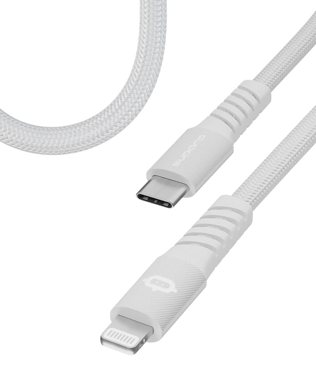 3A, Nylon braided, 1.2M, White