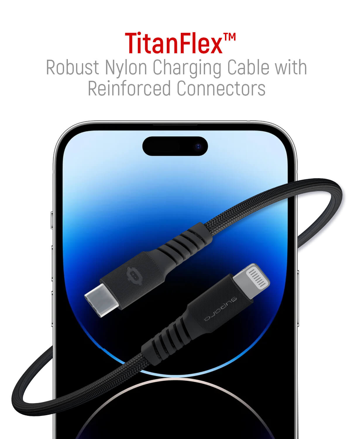 Suparo MFi Type C to Lightning Cable-PD 60W, Nylon Braided
