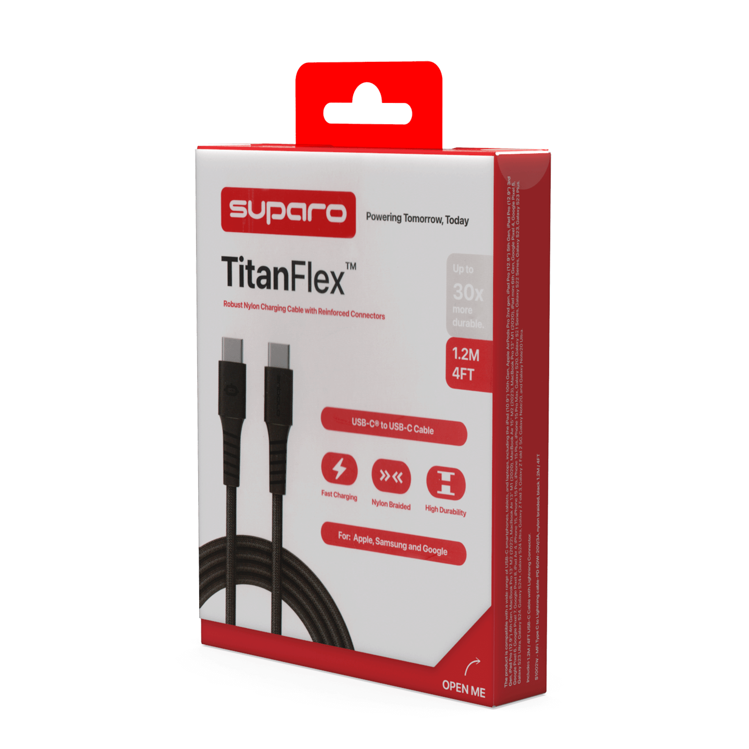 Suparo Type C to Type C-PD 100W, Nylon Braided Charging Cable