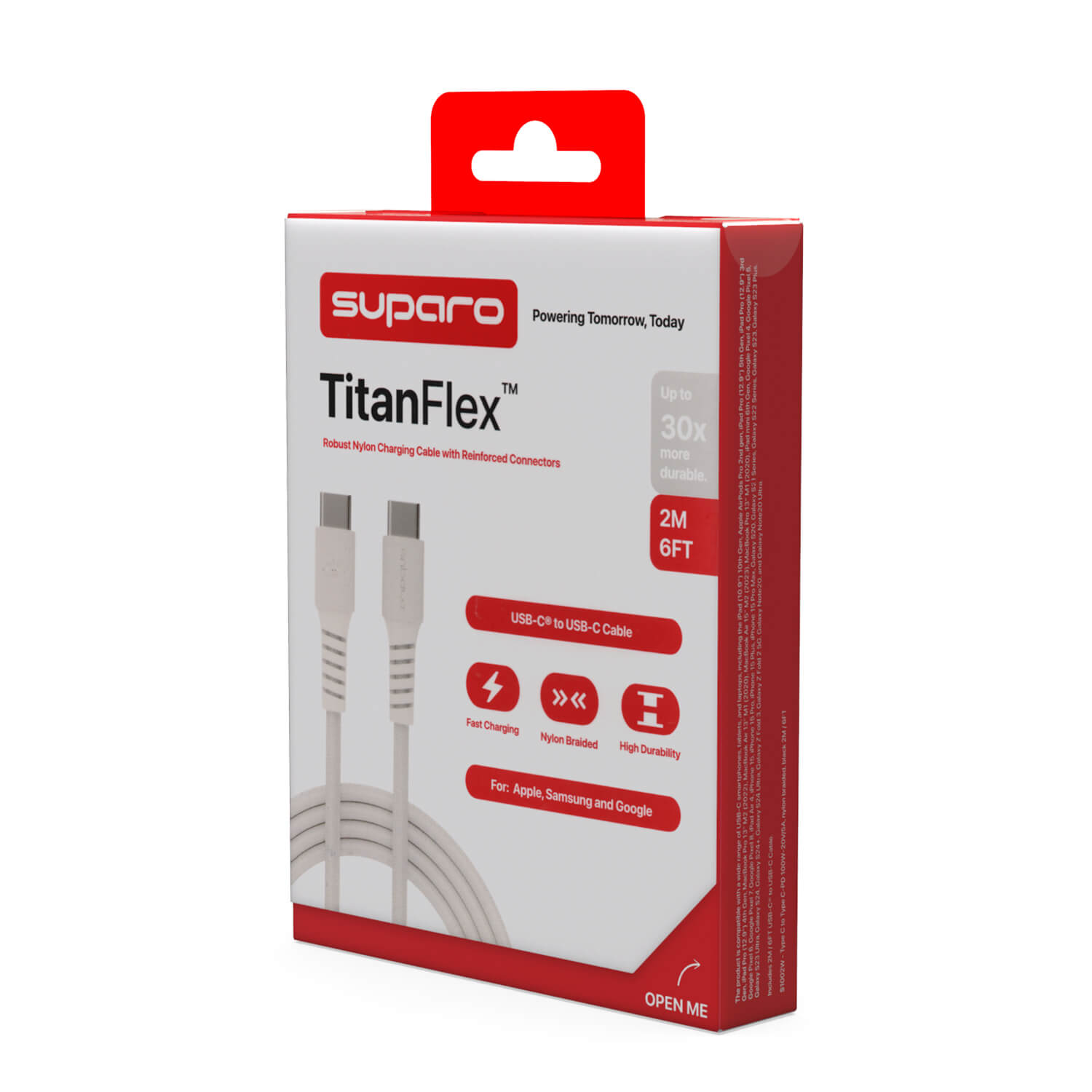 Suparo Type C to Type C-PD 100W, Nylon Braided Charging Cable