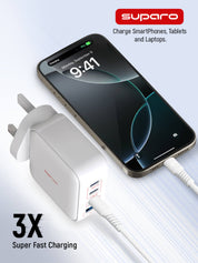 Suparo 100W GAN Triple USB-C & USB-A Charger