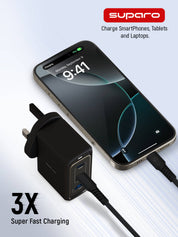 Suparo 70W GAN Dual USB-C & USB-A Charger