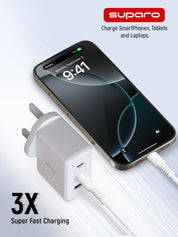 Suparo 70W GAN Dual USB-C & USB-A Charger