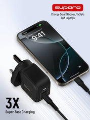 Suparo 45W GAN Dual USB-C Wall Charger (Black)