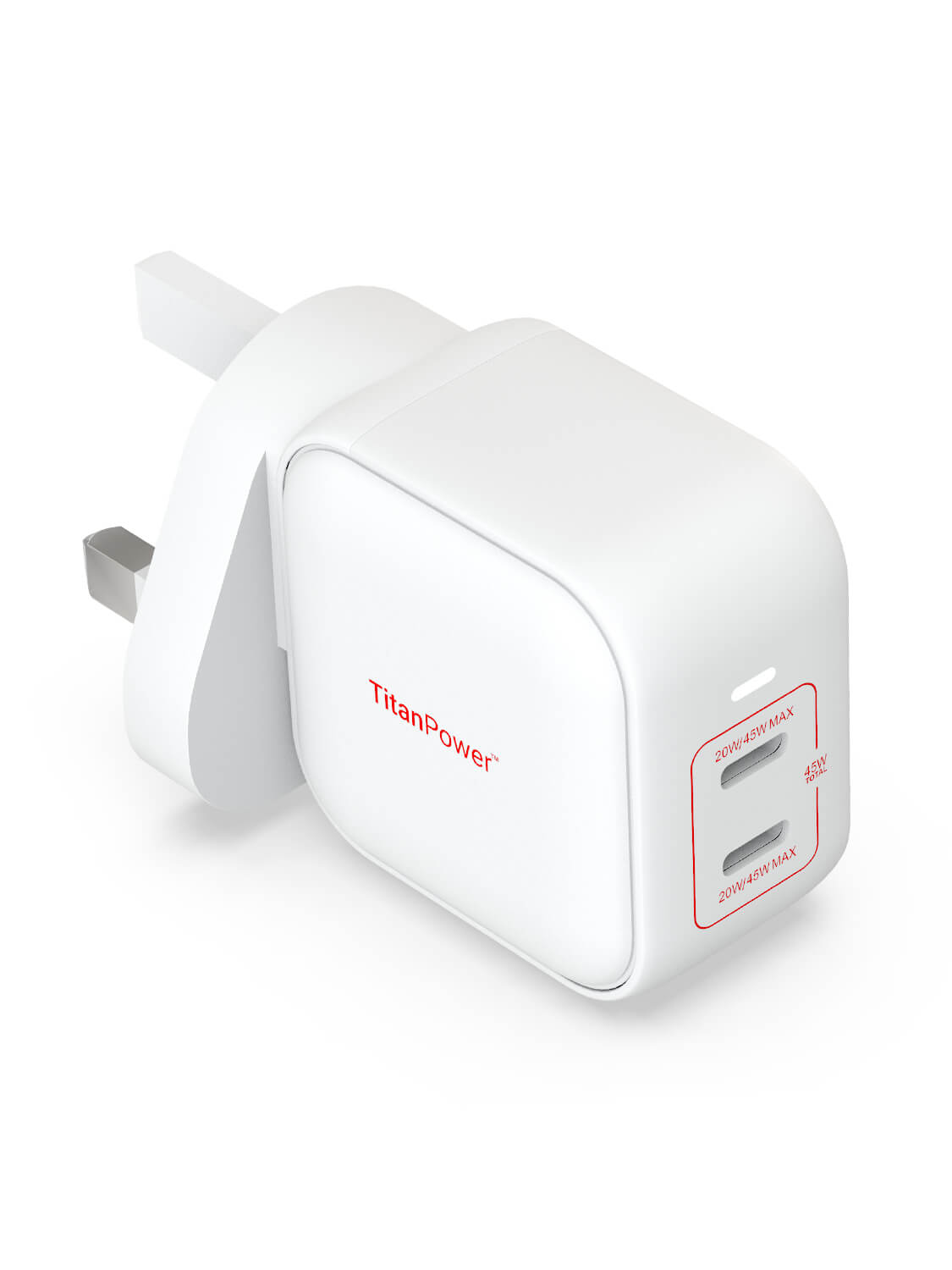 Suparo 45W GAN Dual USB-C Wall Charger (White)