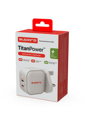 Suparo 45W GAN Dual USB-C Wall Charger (White)